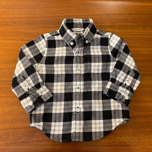 Janie and Jack flannel Button Down, 6-12 mos - Picture 1 of 2